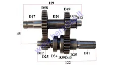 Krumpliaračiai greičių dėžės ATV keturračio motociklo 110-125cc