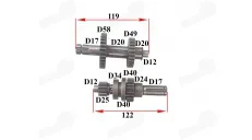 GEARBOX SHAFTS (MAINSHAFT+COUNTERSHAFT) FOR ATV QUAD BIKE 110-125cc