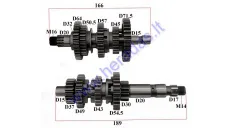 Gearbox shafts (mainshaft+countershaft) for ATV quad bike ATV BASHAN BS250S-5