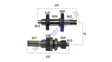 GEARBOX SHAFTS (MAINSHAFT+COUNTERSHAFT) FOR ATV QUAD BIKE