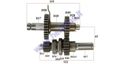 GEARBOX SHAFTS (MAINSHAFT+COUNTERSHAFT) FOR ATV QUAD BIKE