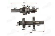 Gearbox shafts (mainshaft+countershaft) for ATV quad bike