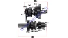 Gearbox shafts (mainshaft+countershaft) for motocross motorcycle 110cc 125cc 12/20 axle