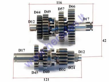 Krumpliaračiai greičių dėžės  motociklo 110-125cc  4 bėgiai (be atbulinio) MINICHOPPER