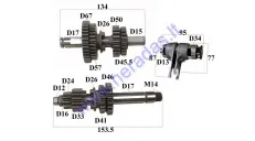 Gearbox shafts (mainshaft+countershaft) for motorcycle 140cc YX140
