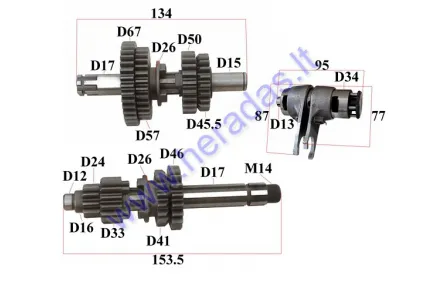 Krumpliaračiai greičių dėžės motociklo 140cc YX140 XY140