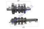 Gearbox shafts (mainshaft+countershaft) for motorcycle 190cc ZS190