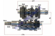 Motorcycle gear box gears