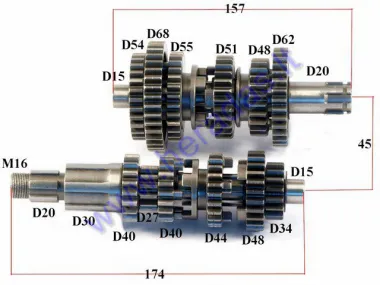 Motorcycle gear box gears