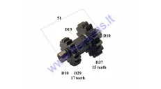 Starter gear for ATV quad bike 17/15