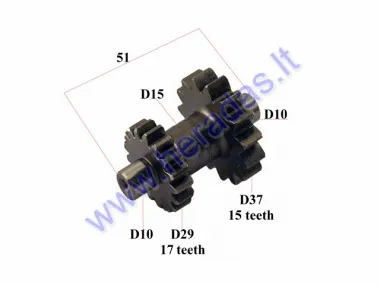 Starter gear for ATV quad bike 17/15