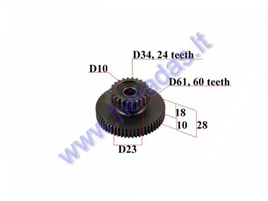 STARTER GEAR FOR ATV QUAD BIKE, MOTOCYCLE 24/60 TEETH MTL250 Motoland