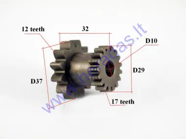 Starter gear for motorcycle 12/17 teeth