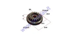 Starter gear for scooter Minarelli 18/65 teeth