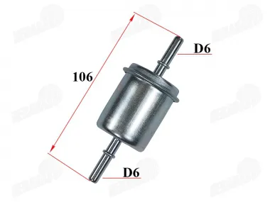 FUEL FILTER METAL 6 mm USED ​​in a system with a fuel pump
