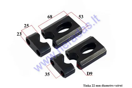 Handlebar steering clamp set for motorcycle LIF125/150, fits CITYCOCO ES8004 models until 2018 years