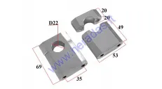 Handlebar steering clamp set for motorcycle LIF125/150