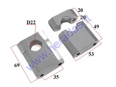 Handlebar steering clamp set for motorcycle LIF125/150