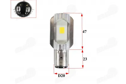Light bulb LED 12V fits electric trike scooter MS03 MS04 S2 type, 2 contacts, short, long S2 BA20d power 25/35W
