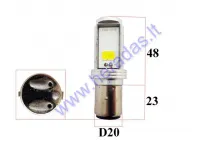 Lemputė LED 12V tinka elektriniam triračiui MS03 MS04 S2 tipas, 2 kontaktų, trumpos,ilgos S2 BA20d galia 30W