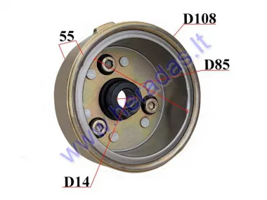 Magnetas ,rotorius horizontalaus tipo 110cc keturračio varikliui su 2 polių apvija