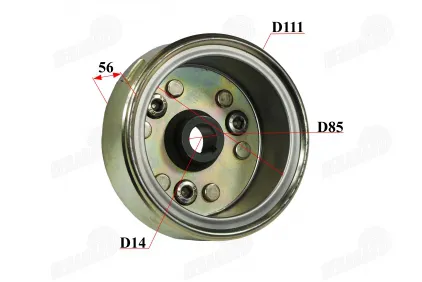 Rotor for horizontal type 110cc quad bike engine with 2 pin stator