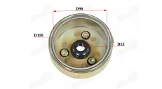 Magnet, rotor for motorcycle, moped with clutch for 8-pole winding Romet Zetka, Junak 901, 902, 904 15mm - 18,5mm 22mm