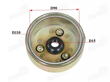 Magnet, rotor for motorcycle, moped with clutch for 8-pole winding Romet Zetka, Junak 901, 902, 904 15mm - 18,5mm 22mm