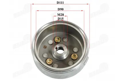 Magnet, rotor for motorcycle moped engine with 8-pole winding fits CHAMP DELTA