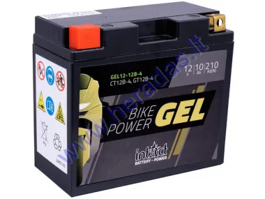 Motorcycle battery 12V 10AH 210A GEL12-12B-4 YT12B-4  150x70x130mm Intact