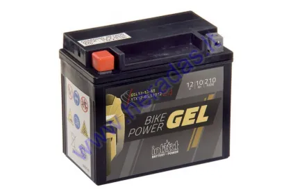 MOTOCIKLO AKUMULIATORIUS 12V 10AH 210A GEL12-12BS YTX12-BS  150x87x132mm Intact