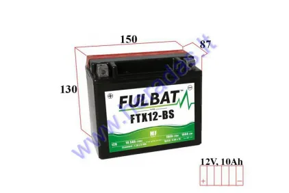 Motorcycle battery 12V 10Ah YTX12-BS