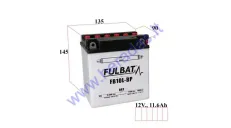 Motorcycle battery 12V 11.6Ah 165A YB10L-B (P)  145X90X135
