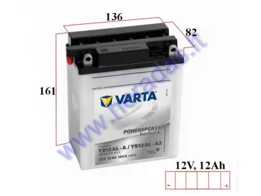 Motorcycle battery 12V 12AH 160A YB12AL-A2 VARTA