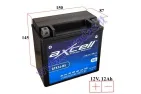 MOTORCYCLE BATTERY 12V 12AH  200A  ATX14-BS AXCELL ENERGY SOLUTION GEL 150X87X145