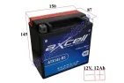 MOTOCIKLO AKUMULIATORIUS 12V 12AH  200A  ATX14L-BS AXCELL ENERGY SOLUTION  MF 150X87X145 YTX14L-BS