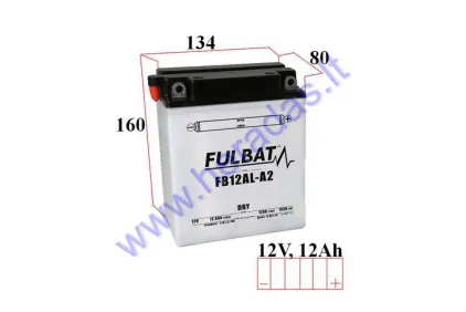 Motociklo akumuliatorius 12V 12Ah YB12AL-A2