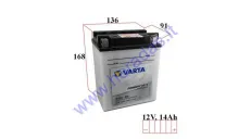 Motociklo akumuliatorius 12V 14Ah 190A VARTA B14L-B2 168x91x136