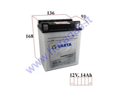 Battery 12V 14Ah 190A VARTA B14L-B2 168x91x136