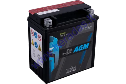 MOTORCYCLE BATTERY 12V 14Ah 220A YTX16-BS AGM 150x87x160mm Intact