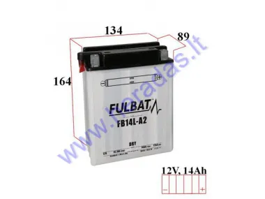 Motorcycle battery 12V 14Ah YB14L-A2 134x89x164