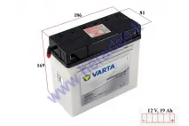MOTOCIKLO AKUMULIATORIUS 12V 19AH 240A  186X82X171 VARTA 51913