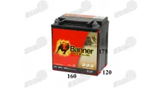 Motociklo akumuliatorius 12V 30Ah 385A Banner Bike Bull GEL BGTX30-3 GEL 53001 168x127x177mm