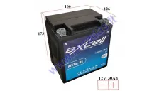 MOTOCIKLO AKUMULIATORIUS 12V 30AH  400A  AIX30L-BS AXCELL ENERGY SOLUTION GEL 166X126X173 YIX30L-BS