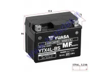 Motociklo akumuliatorius 12V 3,2Ah 50A YTX4L-BS Yuasa