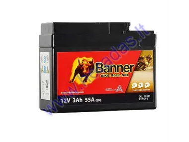 MOTOCYCLE BATTERY 12V 3AH 53A GTR4A-5 Banner Bike Bull GEL 113x48x85mm