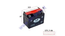 MOTORCYCLE BATTERY 12V 3Ah YTX4L-BS 113x70x87