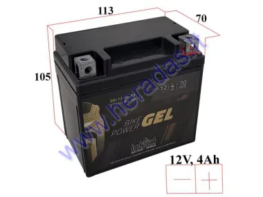 Motorcycle battery 12V 4Ah 70A YTX5-BS GEL 113x70x105 Intact