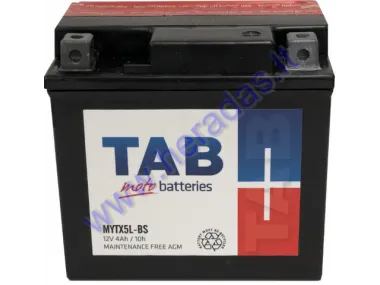 Motociklo akumuliatorius 12V 4Ah MYTX5L-BS 113x70x105 TAB AGM