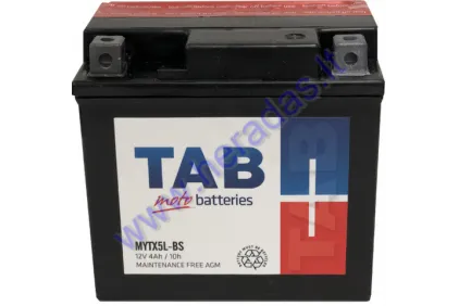 Motociklo akumuliatorius 12V 4Ah MYTX5L-BS 113x70x105 TAB AGM